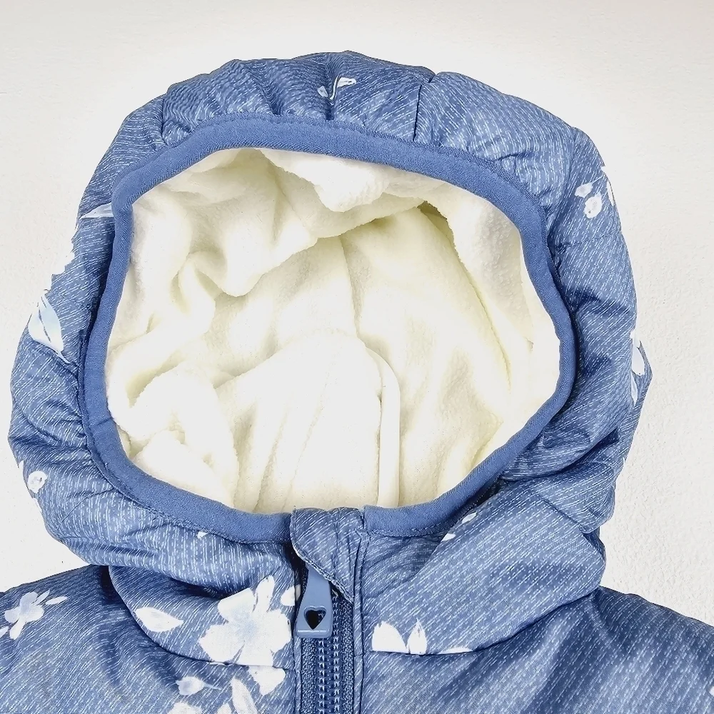 Wippette Blue Floral Fleece-Lined Snowsuit NWT, size 0/3 Months